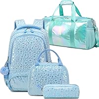 Meisohua Girls Backpack with Lunch Box Pencil Bag School Backpack Dance Bag for Girls Sports Duffle Bag 4 in 1 Set