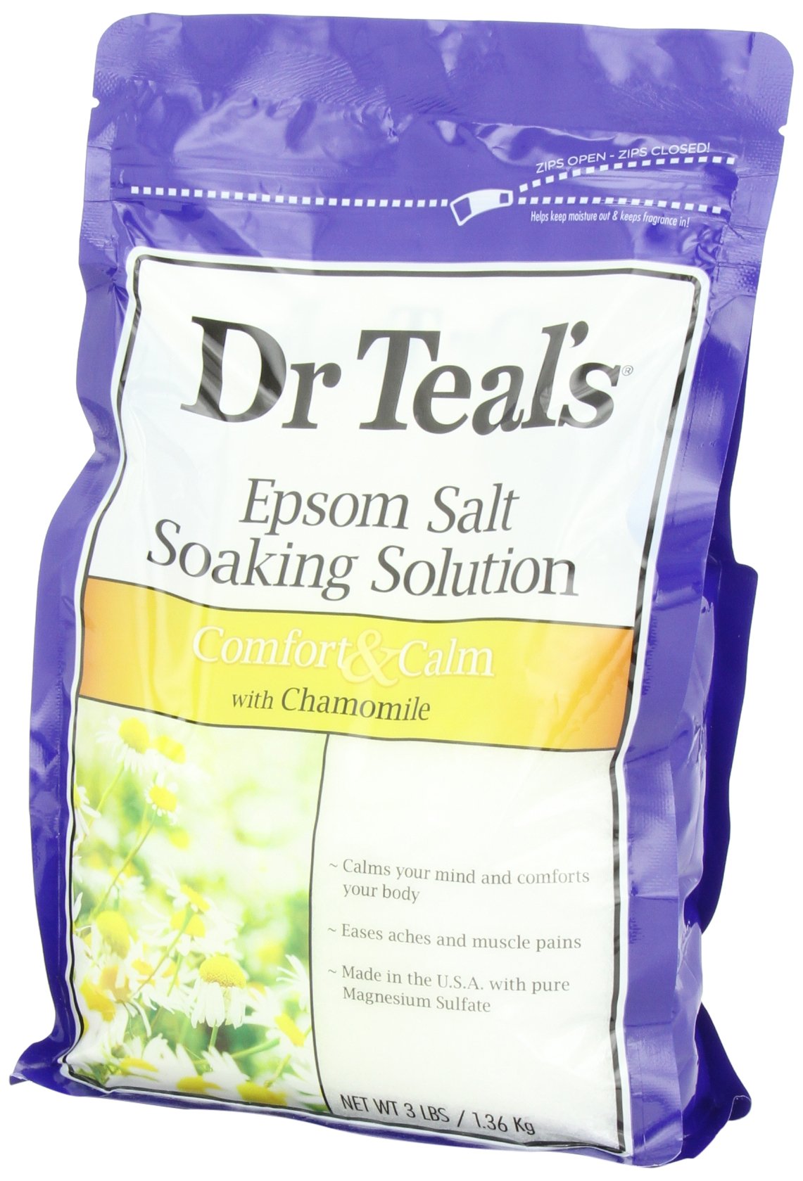 Dr Teal's Epsom Salt Soaking Solution, Chamomile, 48 Ounce(Packaging May Vary)