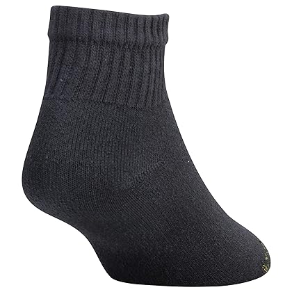 GOLDTOE Men's 656P Cotton Ankle Athletic Socks, Multipairs, Black (6-Pairs), X-Large