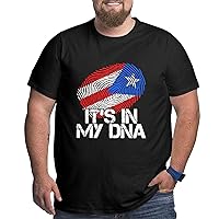 It's in My DNA Puerto Rico Flag Big Size Men's T-Shirt Man's Soft Shirts Shirt Tee