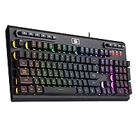 Redragon K511 PRO RGB Gaming Keyboard Wired LED Backlit Programmable Macro Keyboard 104 Keys Quiet Silent Membrane Keyboard for Windows PC Gamer Computer