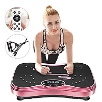 Vibration Plate Exercise Machine Whole Body Workout Vibration Fitness Platform for Home Fitness & Weight Loss + Remote + Loop Resistance Bands, 999 Levels