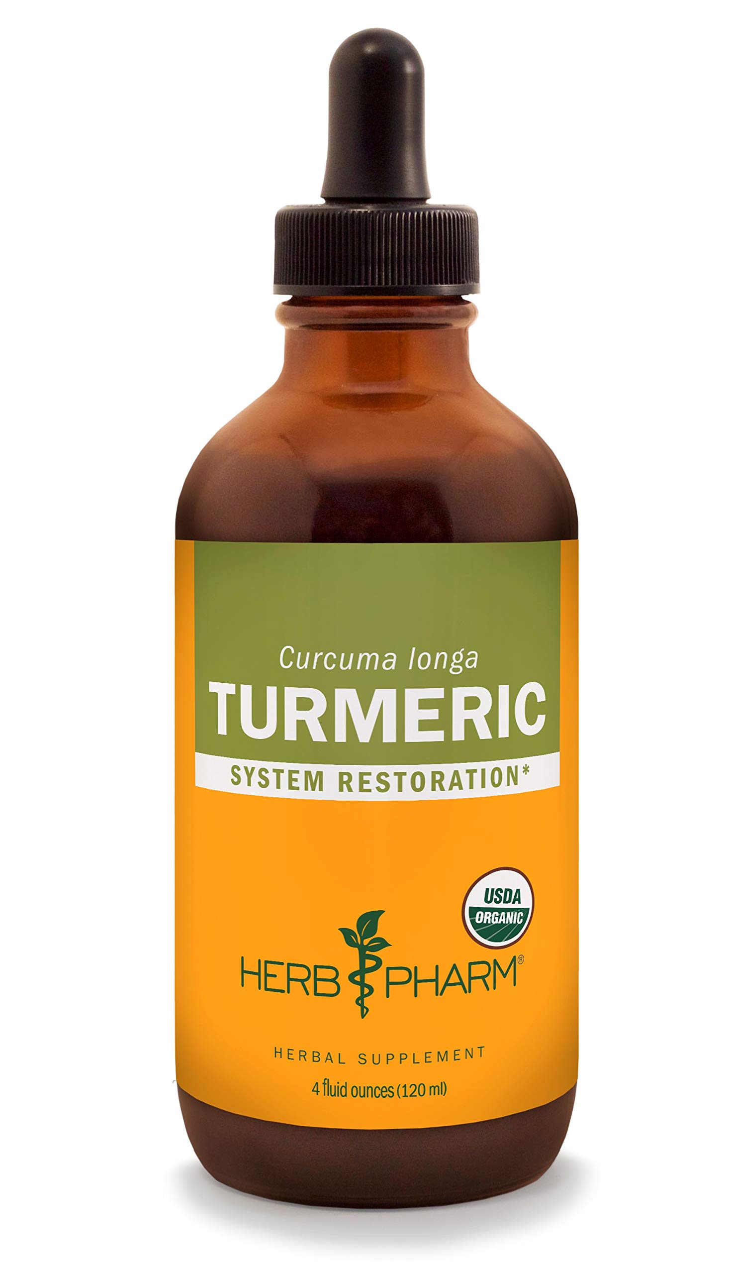 Herb Pharm Certified Organic Turmeric Root Liquid Extract for Musculoskeletal System Support - 4 oz