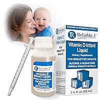 Vitamin D Drops for Infants by Reliable 1 | Baby Vitamin D for Breastfed Infants | Alcohol & Sugar Free | 50 mL