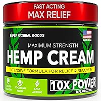 Hemp Cream Maximum Strength (16 oz) Hemp Oil & Arnica Cream, Soothes Discomfort on Joint Muscle Shoulder Hip Neck Knee & Back Support, All Natural Relief Cream Made in USA, Instant Lotion Menthol Rub