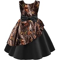 Satin and Muddy Camo Flower Girl Dress for Wedding Quince Pageant Prom Gowns