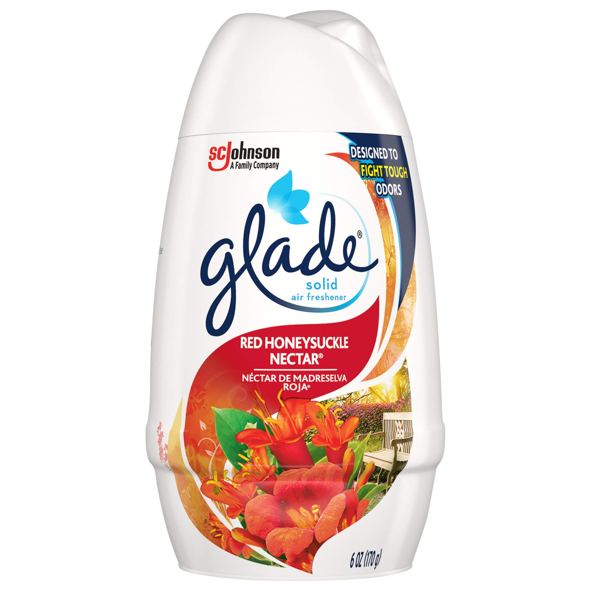 Glade Solid Air Freshener, Deodorizer for Home and Bathroom, Red Honeysuckle Nectar, 6 Oz