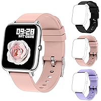 Popglory Smart Watch with 3 Adjustable Replacement Bands, 1.4