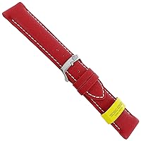 22mm Milano Squash Red Techno Rubber Stitched Men's Watch Band