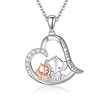 POPLYKE Frog/Fox/Ladybug/Cat/Pig/Dinosaur/Penguin/Sea Turtle/Koala Necklace Jewelry for Women Sterling Silver Mothers Day Gifts for Mom Daughter Wife(sliver-animal necklace)