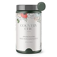 Chalk Style Paint - for Furniture, Home Decor, Crafts - Eco-Friendly - All-in-One - No Wax Needed (Hollow Hill [Dark Green], Quart (32 oz))