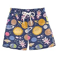 Space Planets Stars Boys Swim Trunks Swim Board Shorts Bathing Suit Beach Vacation