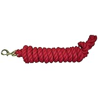 Hamilton Cotton Lead with Brass-Plated Bolt Snap, Red, 3/4