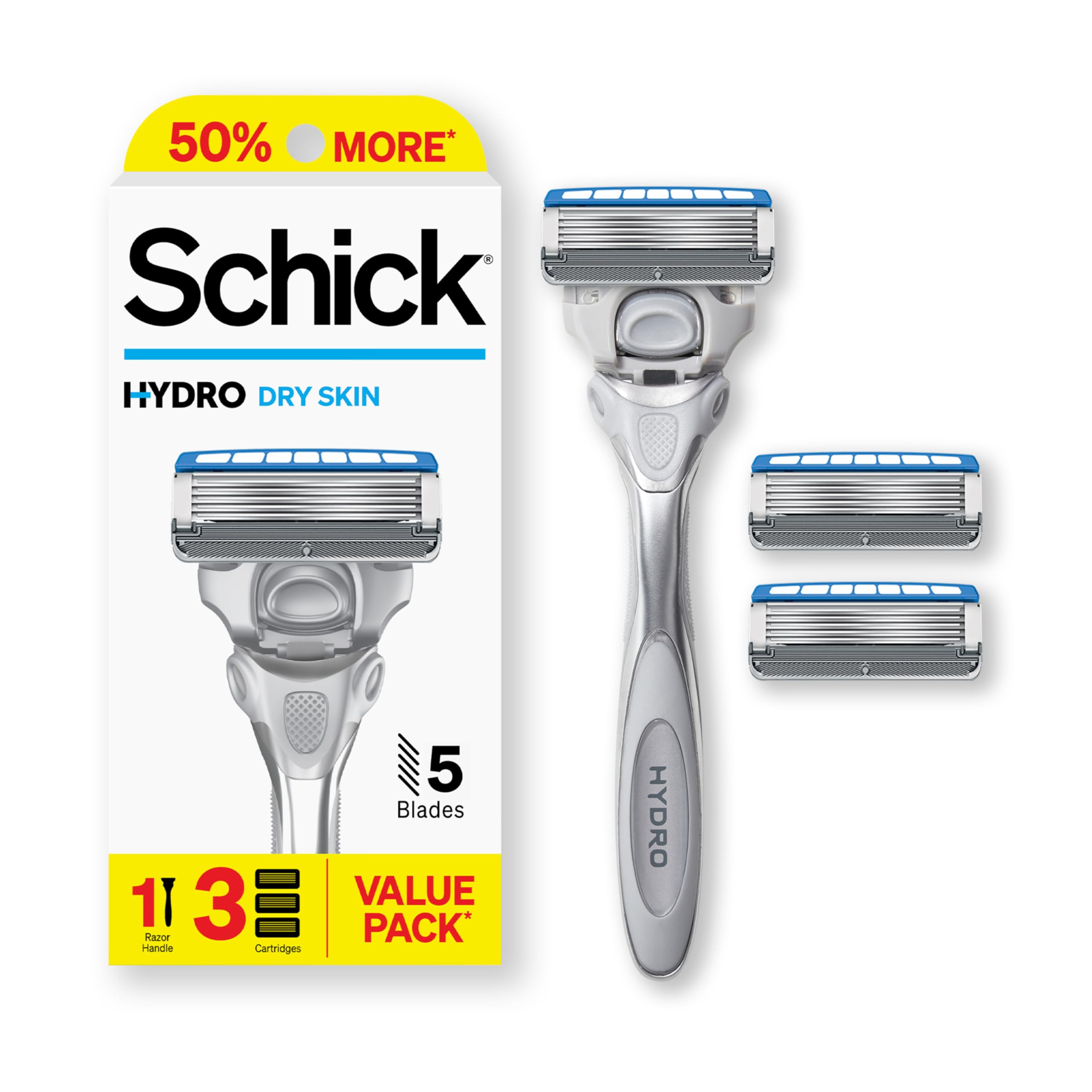 Schick Hydro 5 Mens Dry Skin Razor Value Pack