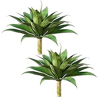 Artificial Plants Fake Agave Succulent Plant 28 Inch Big Size Faux Succulents Stems for Indoor Outdoor Realistic & Natural Home Decor Plants for Office Perfect Housewarming Gift 2 Pack