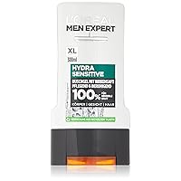 Men Expert L'Oréal Paris Shower Gel for Sensitive Skin for Cleansing Body, Hair and Face, Hydra Sensitive, Pack of 6 x 300 ml