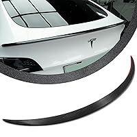 Fit Tesla Real Carbon Fiber Spoiler for Model 3 Rear Lip Trunk Spoiler with Adhesive Backing Tail Spoiler Wing Fit Tesla 2017-2023 Model 3(Gloss Carbon Fiber)