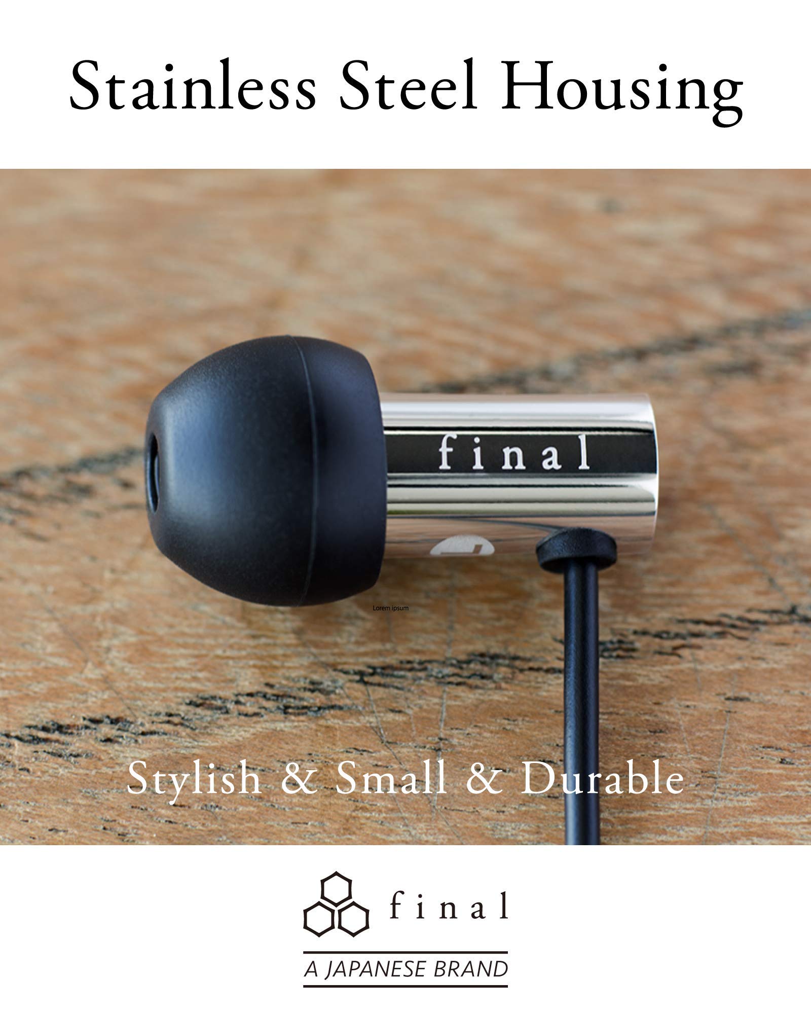 final FI-E3DSSC in Ear Isolating Earphones with Smartphone Controls and Microphone - Chrome/Black