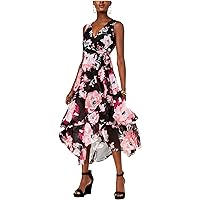 INC International Concepts I.N.C. Ruffled Asymmetrical Maxi Dress Brilliant Flower Bloom 10