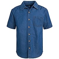 Boys' Shirt - Short Sleeve Woven Button Down Shirt - Kids' Casual Collared Shirt for Boys (8-18)