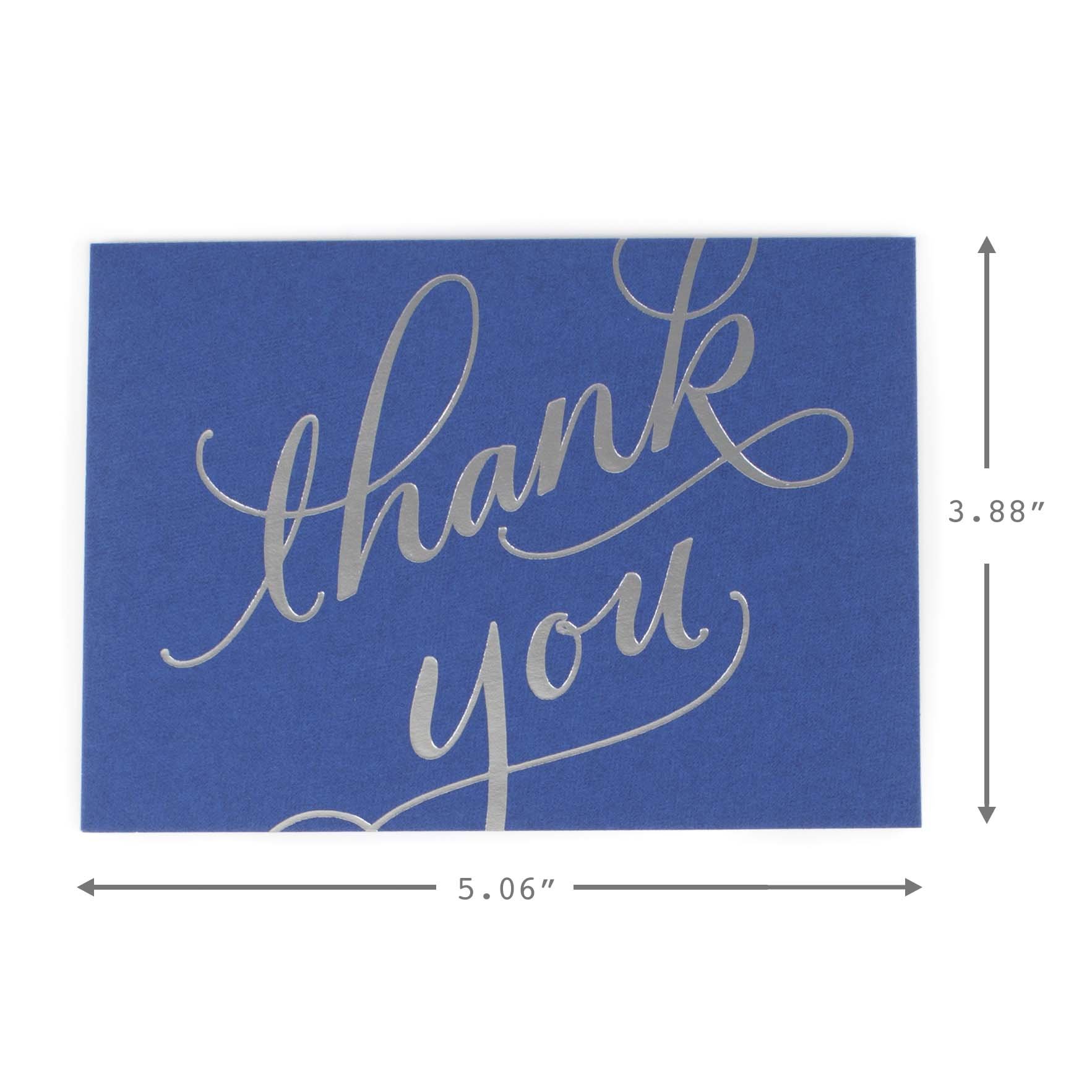 Hallmark Thank You Notes (Silver Foil Script, 40 Cards and Envelopes)