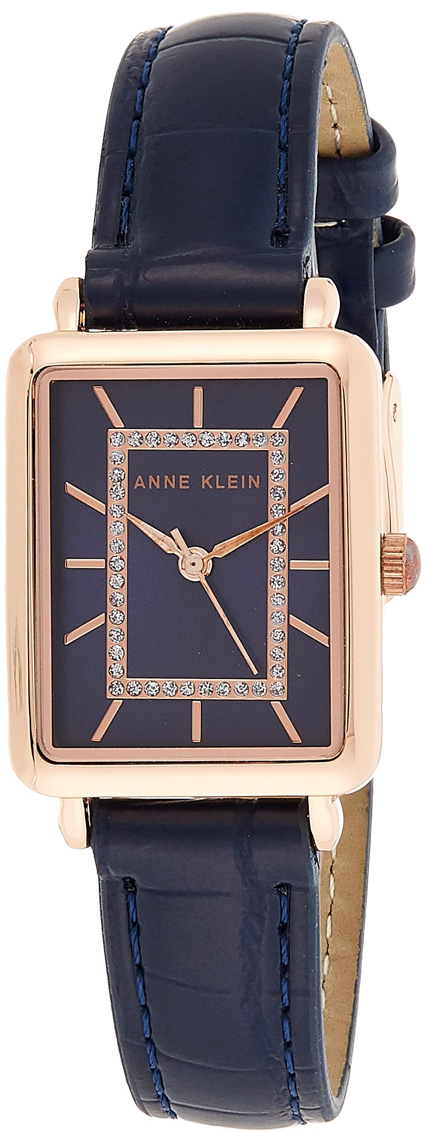 Anne Klein Women's Glitter Accented Croco-Grain Strap Watch, AK/3820