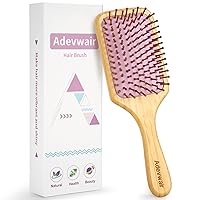 Hair Brush-Bamboo Wood Paddle Brush for Women Men Massaging Scalp Increase Hair Growth