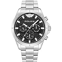 Police Malawi PEWJK2227806 Men's Watch, Silver, Black