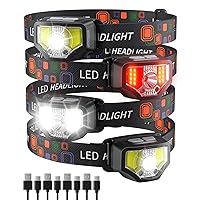 Rechargeable LED Headlamp, 1200 Lumen Super Bright, Waterproof for Hiking, Running, Fishing, Cycling - With Motion Sensor