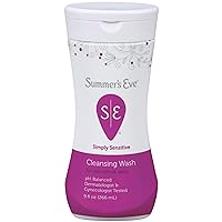 Summers Eve Cleansing Wash, for Sensitive Skin, Simply Sensitive 9 Oz (Pack of 3)