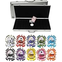 Deluxe Royal Flush Yin Yang 13.5gm Clay 500 Chip Poker Set with Aluminum Case - Includes Buttons, Cards and Dice!
