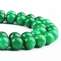 Natural Green Jade Beads for Jewelry Making - Stone Beads Gemstone Beads for Bracelets, 8mm Crystal Round Loose Beads(45-47pcs, 8mm, Green Jade)