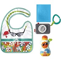 Fisher-Price Tiny Tourist Gift Set, 4 travel-themed baby toys for take-along play