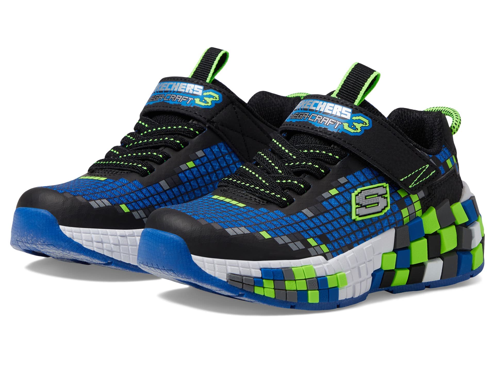 Skechers Mega-Craft 3.0 Sneaker, Black/Blue/Lime, 3.5 US Unisex Big Kid