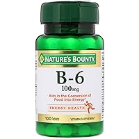 Nature's Bounty Vitamin B6, 100mg, 100 Tablets (Pack of 4)