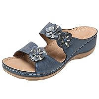 Sandals For Women Summer Women Ladies Flat Jean Nail Deco Sandals Casual Buckle Zip Up Shoes