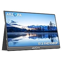 ARZOPA Portable Monitor 17.3 Inch, 1080P FHD HDR IPS Laptop Computer Monitor HDMI USB C External Screen with Dual Speakers for PC Mac Phone Xbox Switch PS5 -A1 MAX