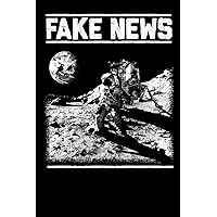 Fake News: Pocket Sized Blank Collage Ruled Notebook. Show support for the conspiracy theory that the 1969 moon landings were a hoax.