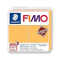 STAEDTLER FIMO Leather-Effect Oven-Hardening Modelling Clay Saffron Yellow 8010-109