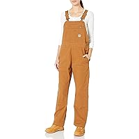 Carhartt womens Rugged Flex Loose Fit Canvas Bib OverallOverall