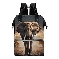 African Elephant Diaper Bag Backpack Travel Waterproof Mommy Bag Nappy Daypack
