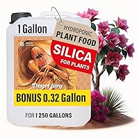 Silica for Plants - Hydroponic Plant Food Enhances Cell Walls, Boosts Plant Strength. Ideal for Cactus, Bougainvillea, and Succulent Fertilizer Desert Fury 2-0-0 Silica Fertilizer 1.32 Gallon
