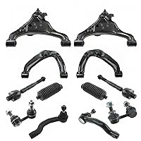 TRQ Front Control Arm Ball Joint Sway Bar Link Tie Rod Steering Suspension Kit 12pc for 2005-2012 Nissan Pathfinder / 2005-2015 Xterra / 2005-2017 Frontier