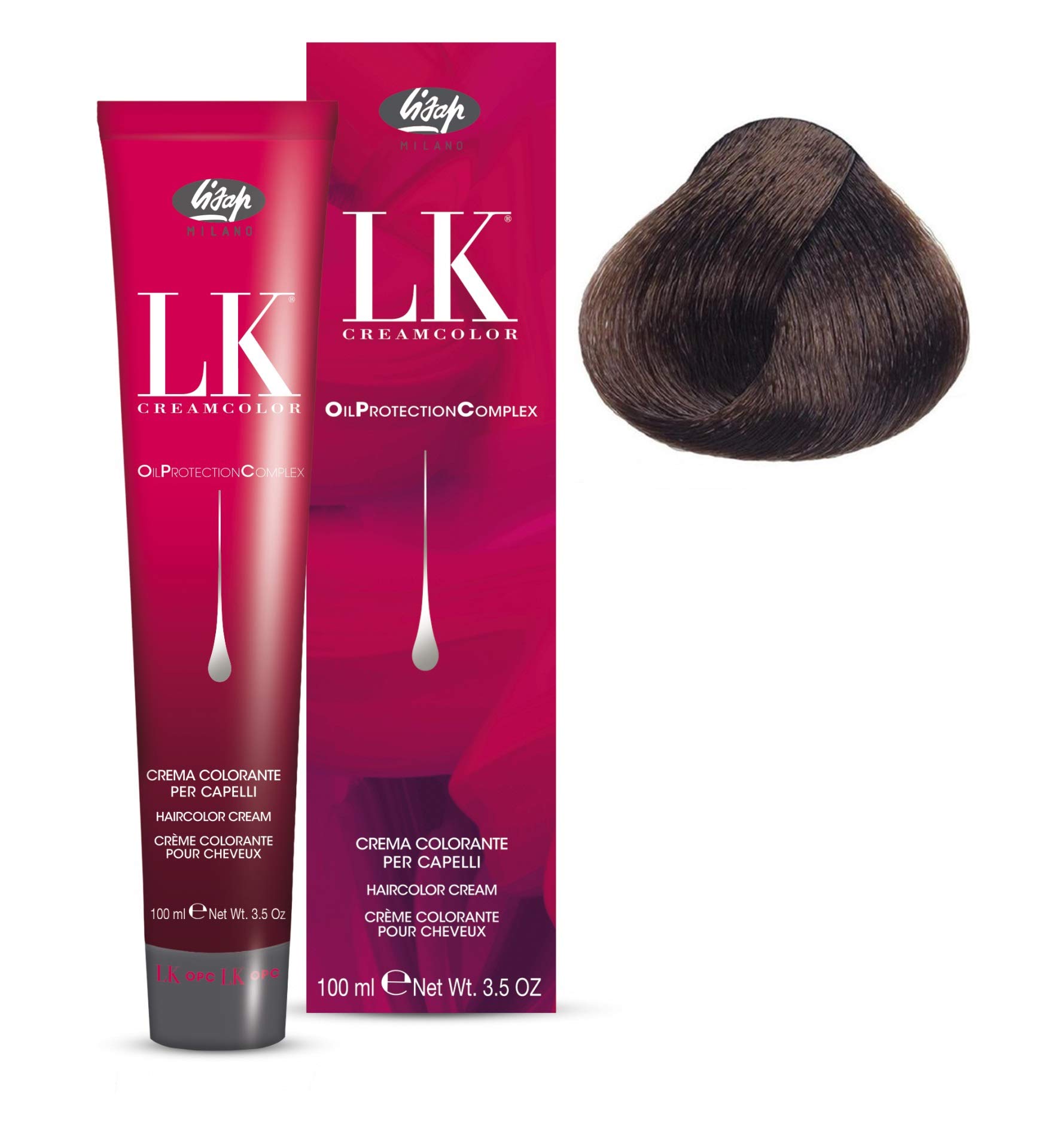 Lisap LK Oil Protection Complex Hair Color Cream, 100 ml./3.38 fl.oz. (6/07 - Dark Beige Blonde)