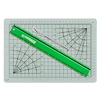 Alumicolor Cut-and-Measure Set w/Hobby Blade, Self-Healing Mat & AlumiCutter Ruler, 12IN, Green