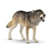 Schleich Wild Life Realistic Prowling Gray Wolf Figurine - Durable North American Forest Animal Figure for Kids, Perfect Toy for Fun and Imaginative Adventures, Gift for Boys and Girls Ages 3+