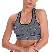 Skull Lullaby Breathable Sports Bras for Women Workout Yoga Vest Underwear Crop Tops Gym