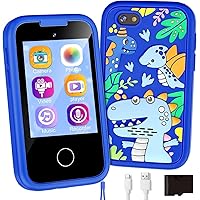 Kids Phone Toy Gift for Girls 3 4 5 6 7 8 Years Old, Toddler Smart Phone Dinosaur Learning Toys - Pretend Play Phones with Educational Games, MP3 Music Player, Birthday Gifts for Boys Age 3-8