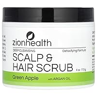 Zion Health Deep Cleansing Scalp & Hair Scrub with Argan Oil, Green Apple, 4 oz (113 g) Zion Health Deep Cleansing Scalp & Hair Scrub with Argan Oil, Green Apple, 4 oz (113 g)