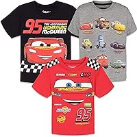 Pixar Cars Tow Mater Lightning McQueen 3 Pack T-Shirts Infant to Big Kid